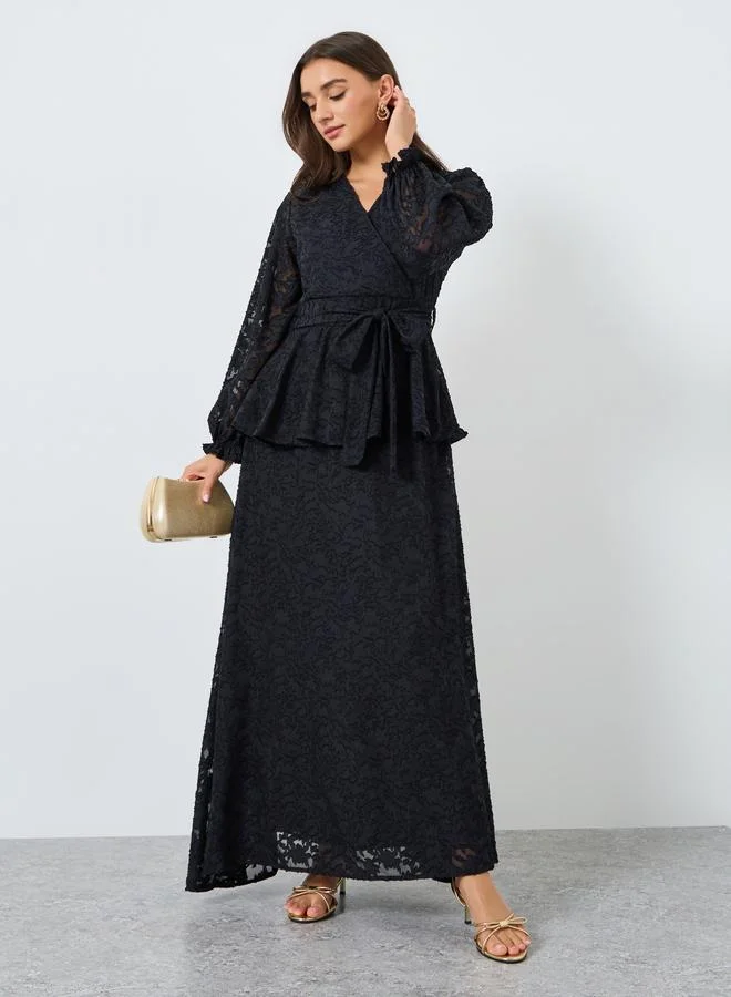 ستايلي فستان ماكسي دانتيل بنمط لف